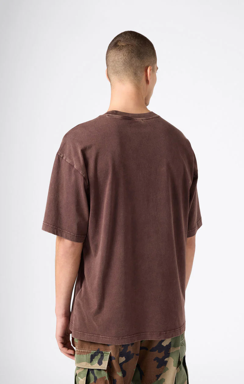 Champion T-Shirt da uomo mnica corta Effetto Slavato Icons Marrone - Image 4