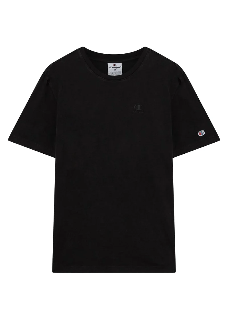 Champion T-Shirt da uomo manica corta Effetto Slavato Icons Nera