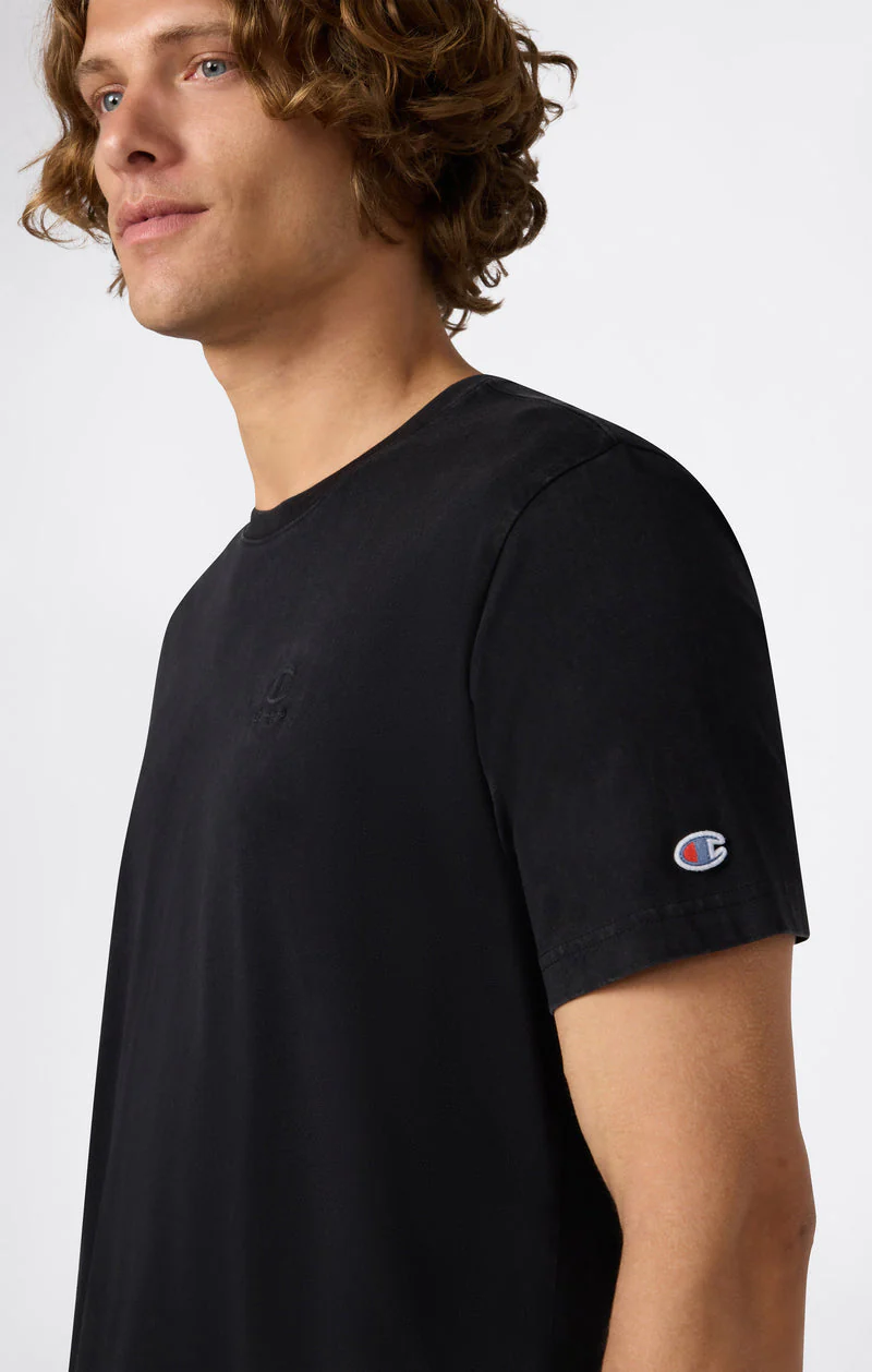 Champion T-Shirt da uomo manica corta Effetto Slavato Icons Nera - Image 2