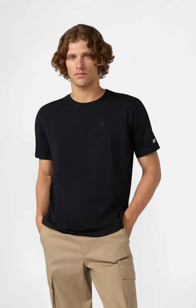 Champion T-Shirt da uomo manica corta Effetto Slavato Icons Nera - Image 4