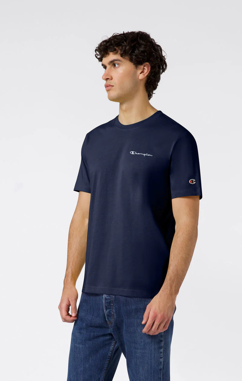 Champion T-Shirt da uomo manica corta Logo Ricamato Icons blu - Image 3