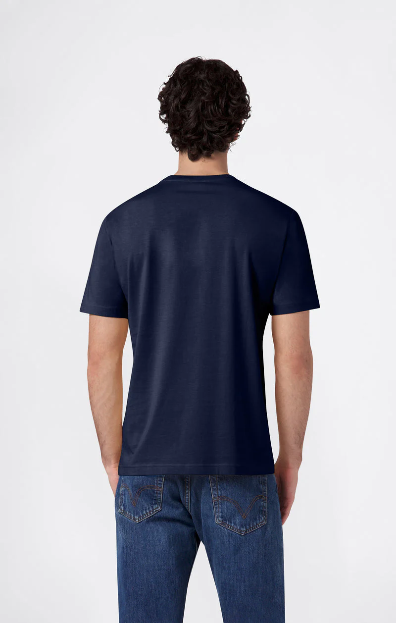 Champion T-Shirt da uomo manica corta Logo Ricamato Icons blu - Image 4