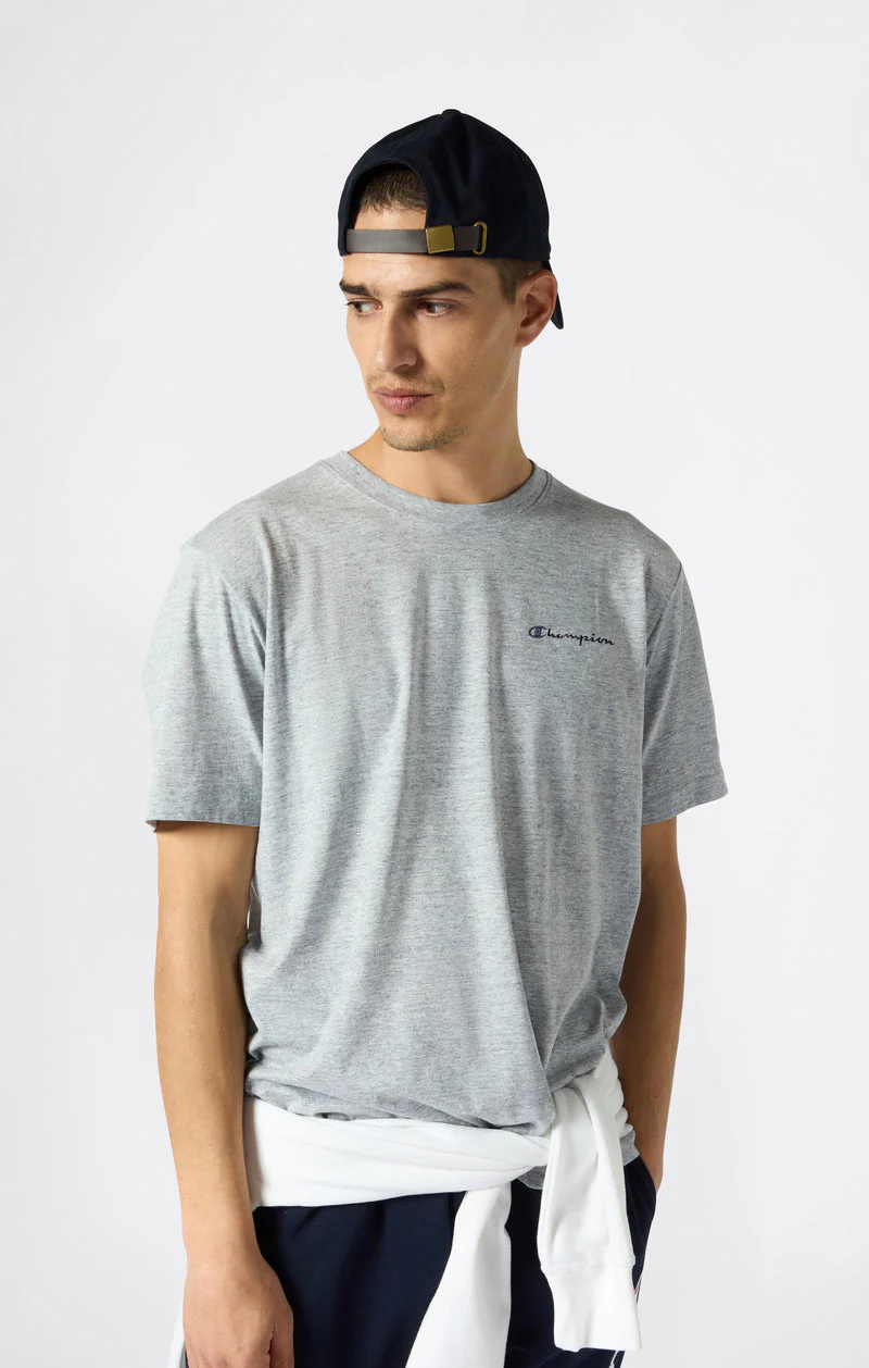 Champion T-Shirt da uomo manica corta Logo Ricamato Icons grigia - Image 3