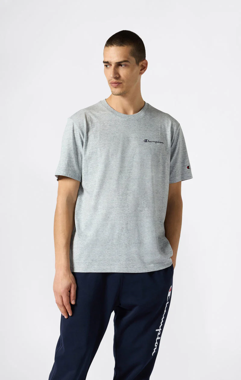 Champion T-Shirt da uomo manica corta Logo Ricamato Icons grigia - Image 4