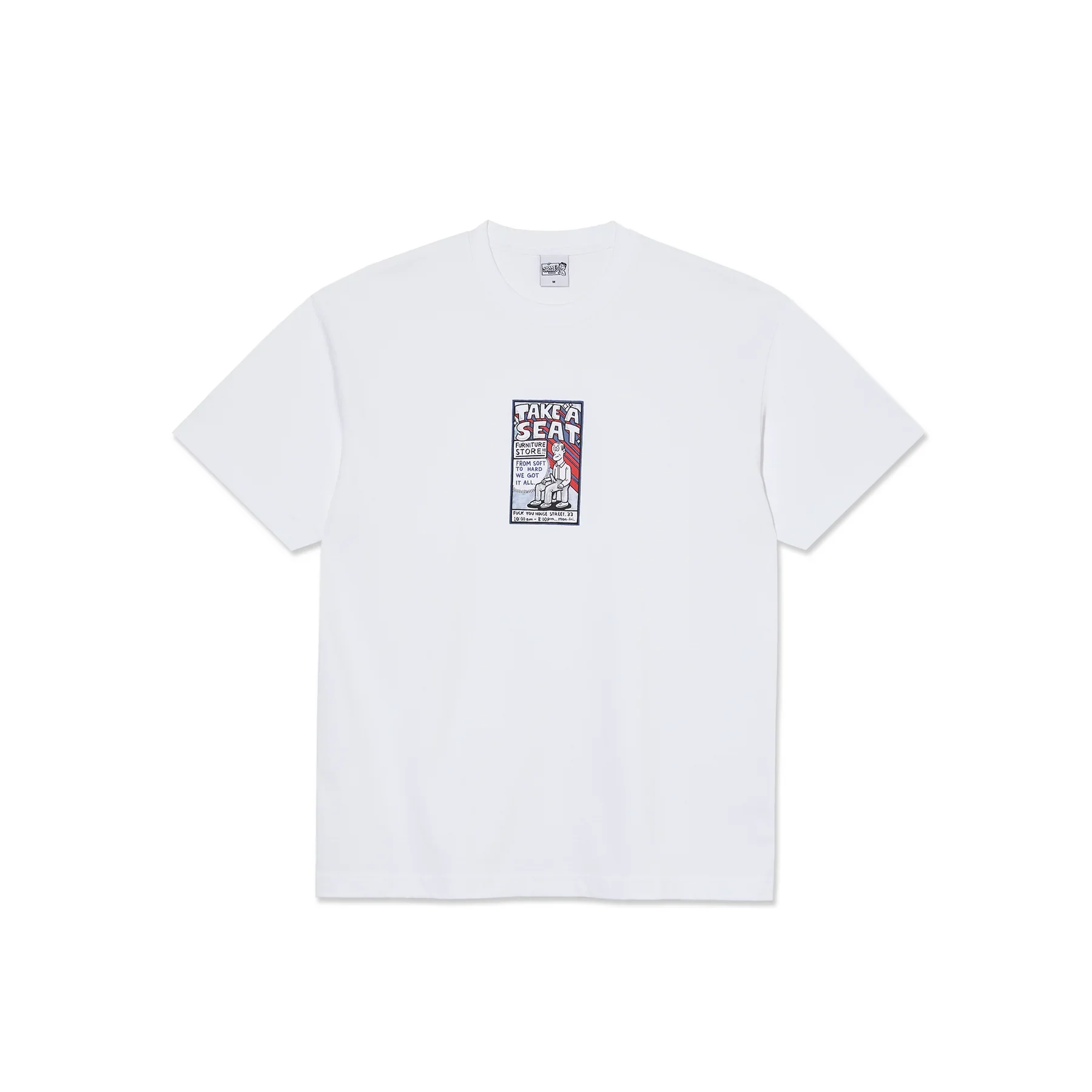 Polar Skate T-Shirt da uomo manica corta Take A Seat bianca