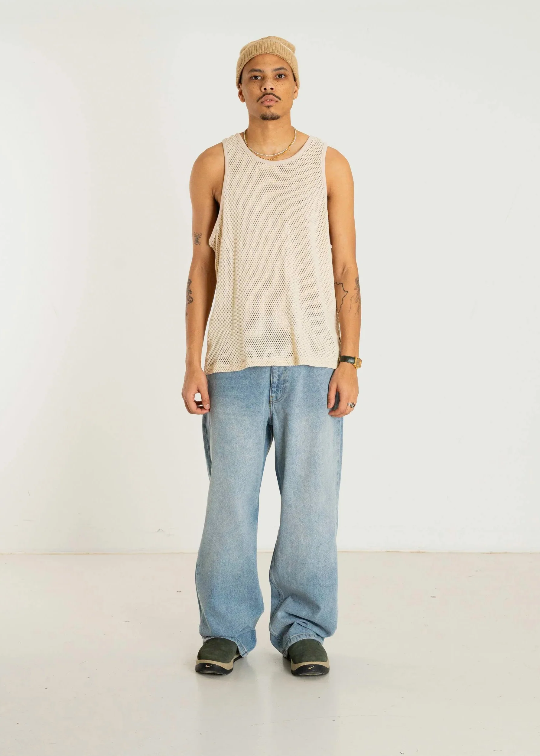 Woodbird Canotta da uomo Tank Mesh beige - Image 2