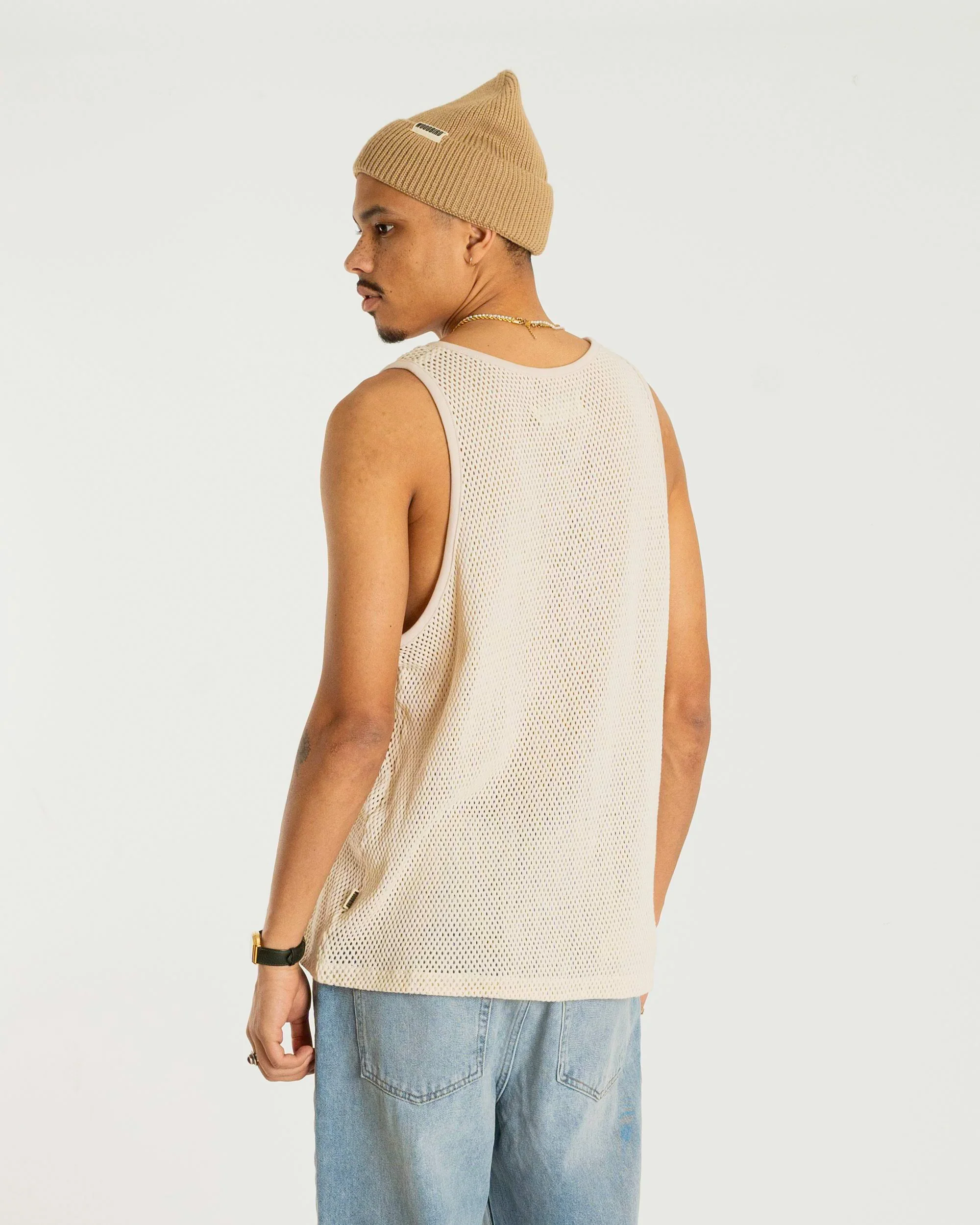 Woodbird Canotta da uomo Tank Mesh beige - Image 4