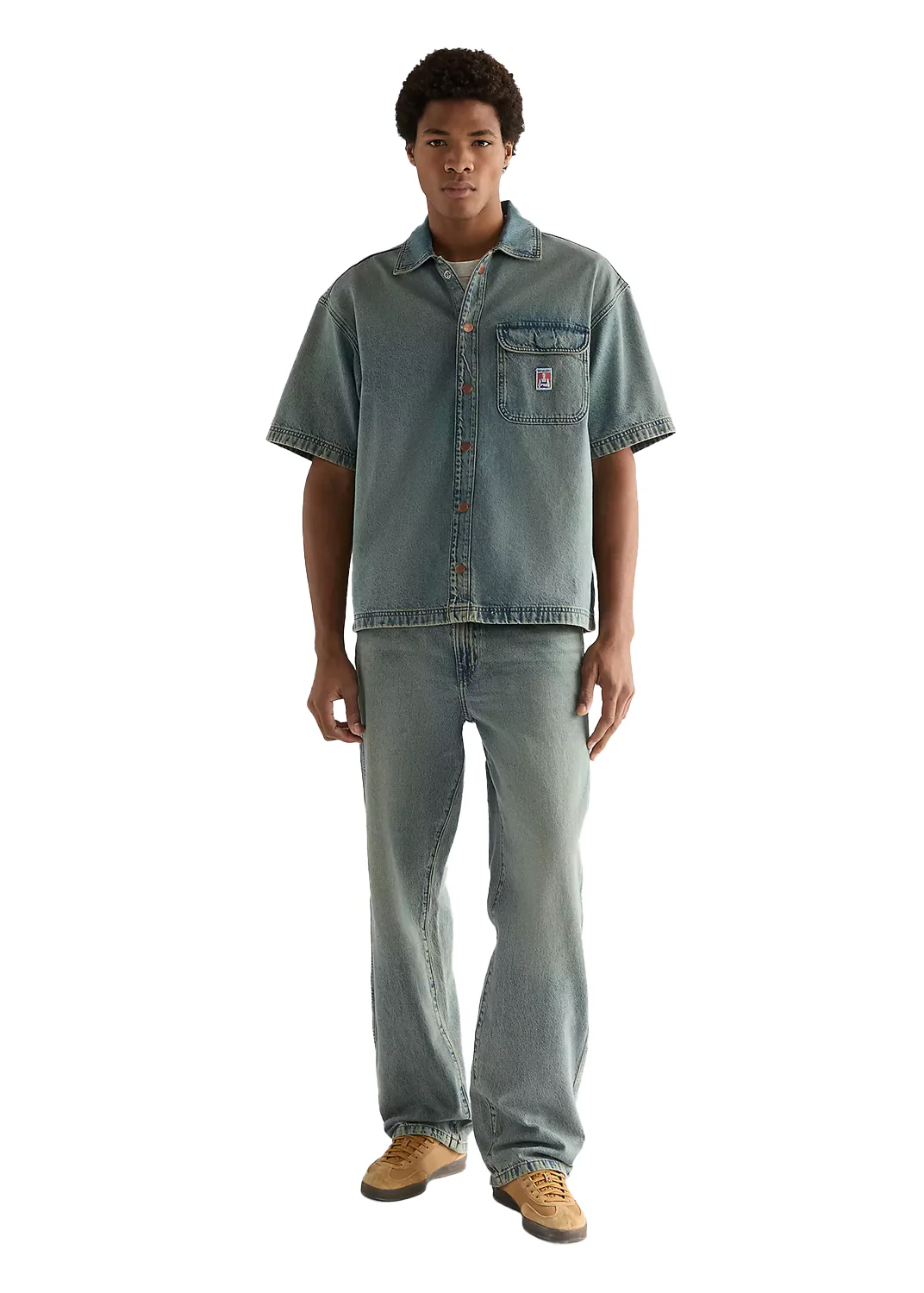 Wrangler Camicia di jeans da uomo a manica corta Toughlite Relaxed - Image 3