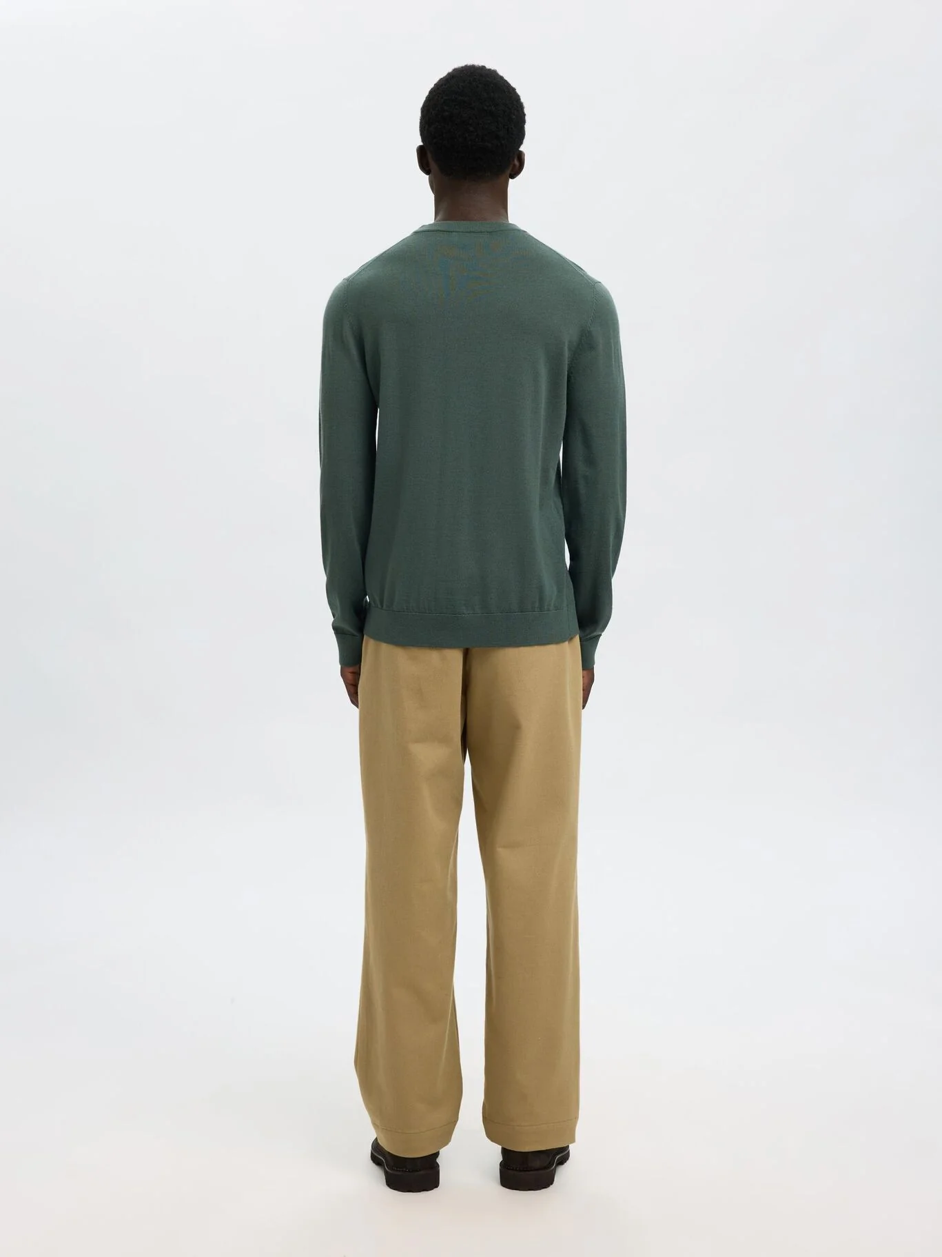 Selected Maglia girocollo da uomo Tray verde - Image 4