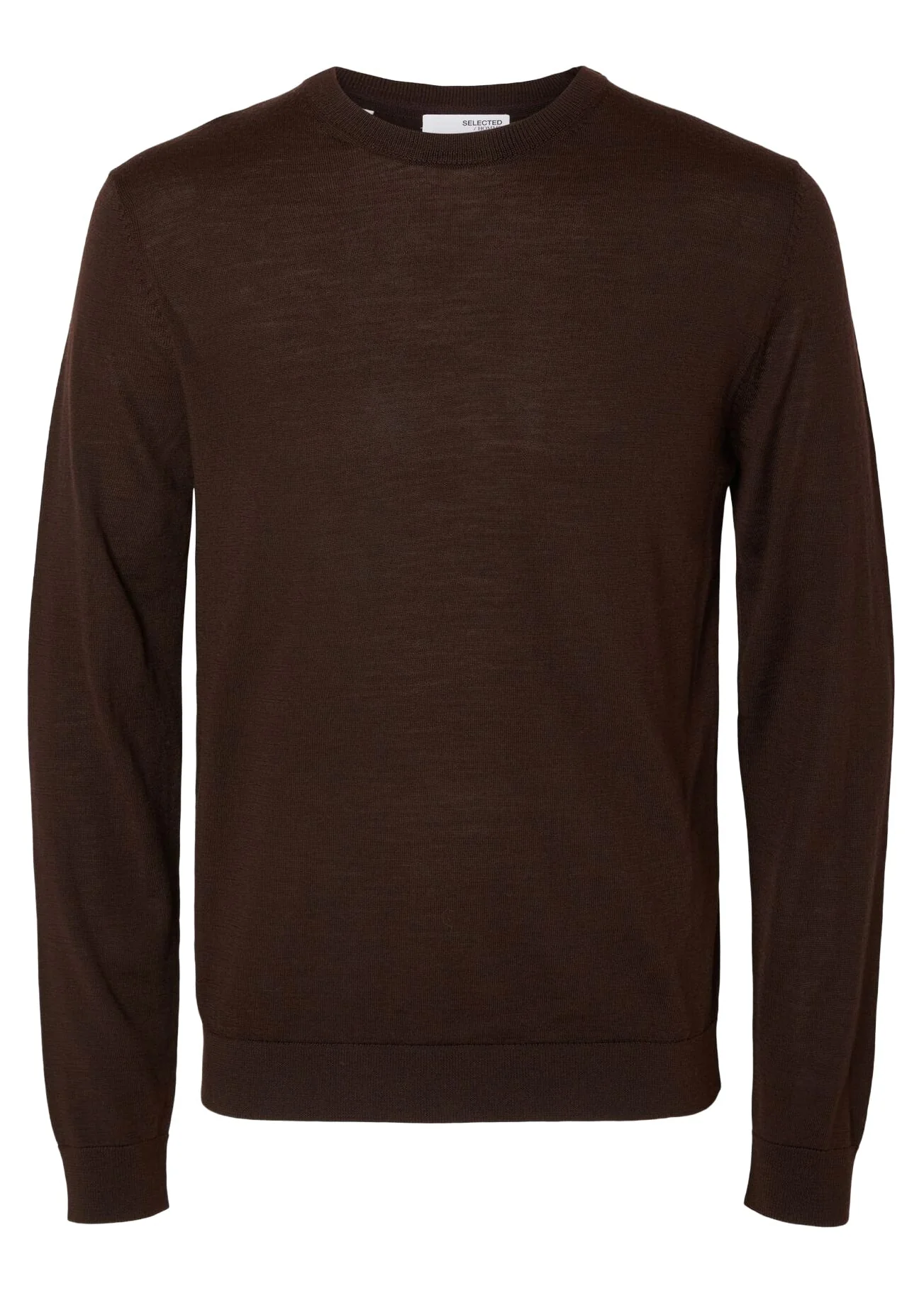 Selected Maglia girocollo da uomo Tray marrone