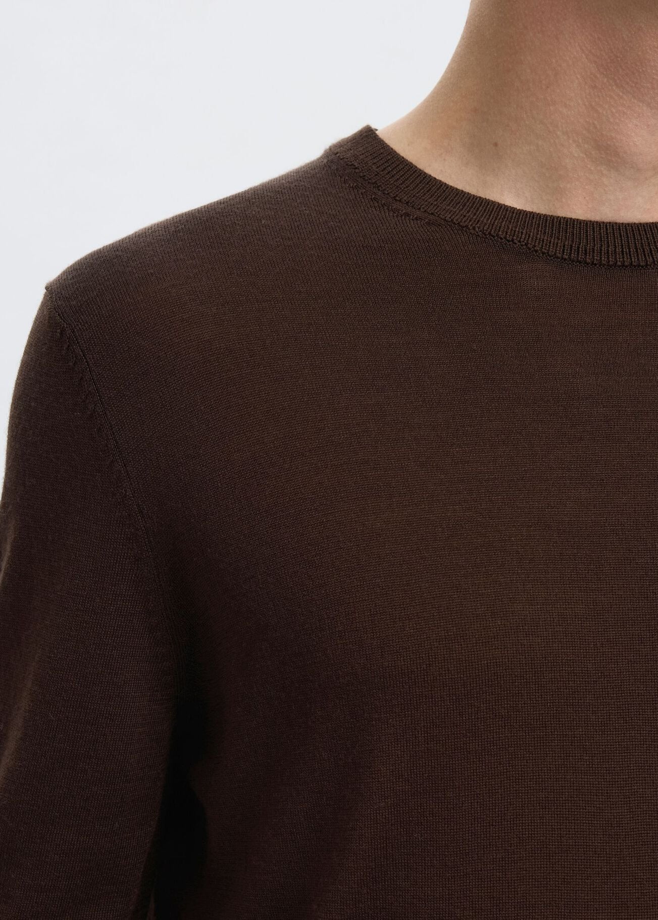 Selected Maglia girocollo da uomo Tray marrone - Image 2