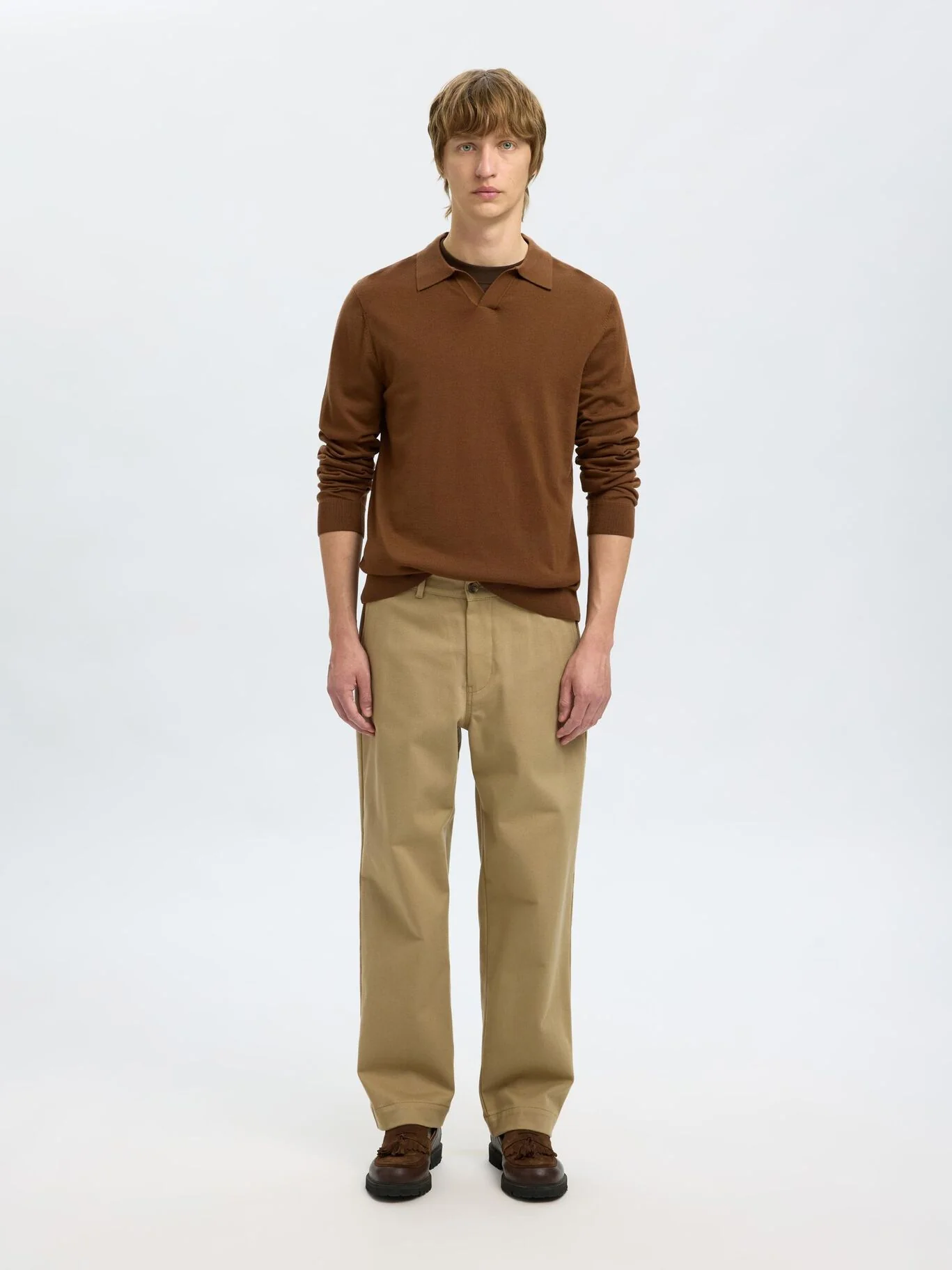 Selected Maglia a polo in lana merino da uomo Tray - Image 3