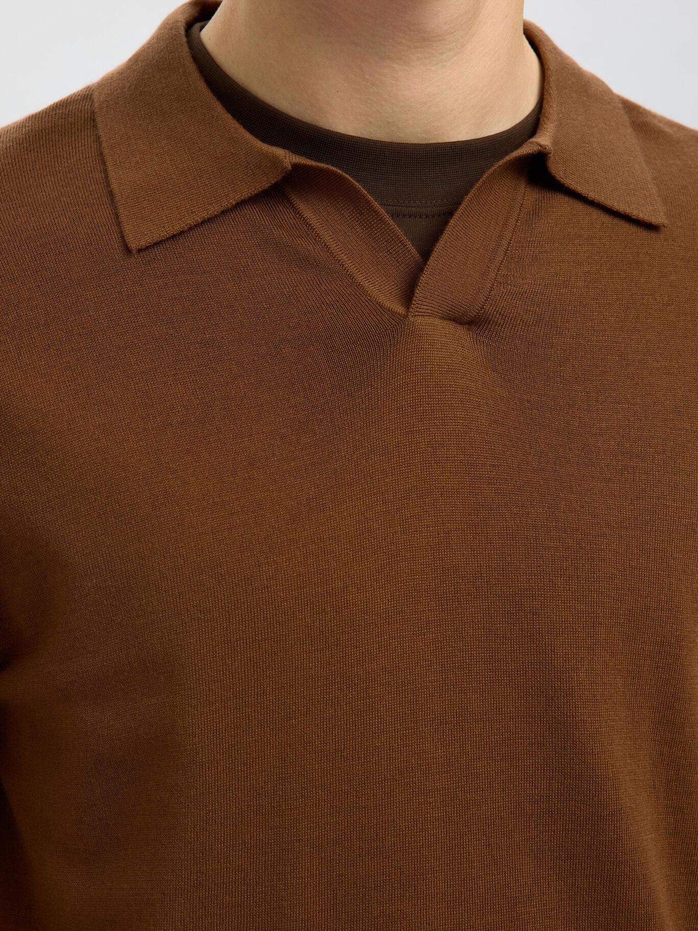 Selected Maglia a polo in lana merino da uomo Tray - Image 4