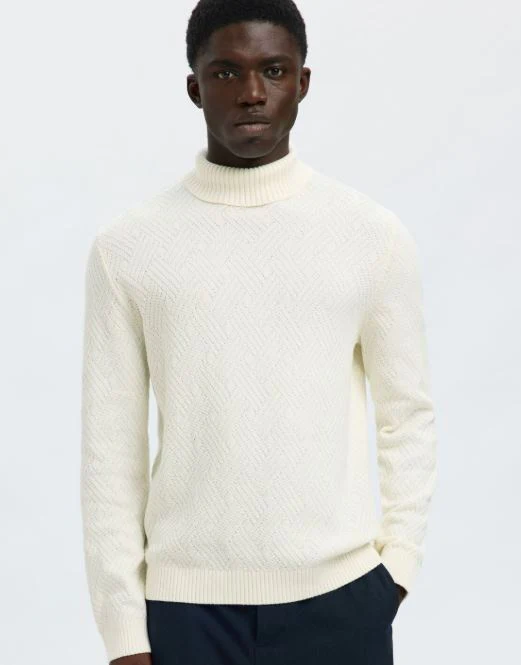 Selected Maglia collo alto da uomo Trevor panna - Image 4