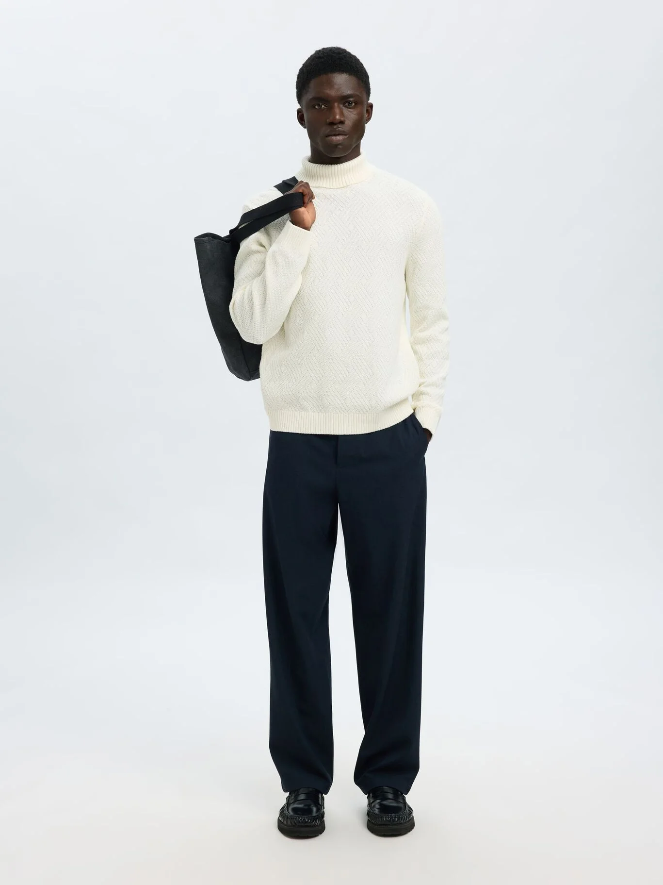 Selected Maglia collo alto da uomo Trevor panna - Image 5