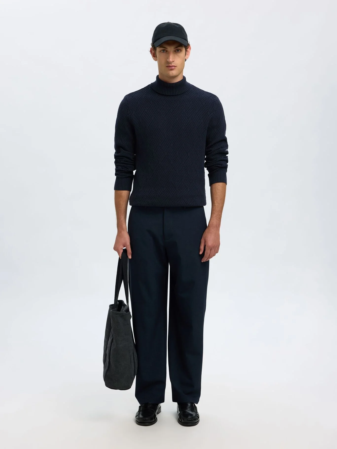 Selected Maglia collo alto da uomo Trevor blu - Image 3