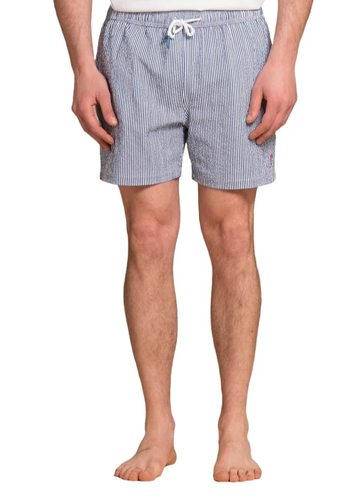 Impure Costume da bagno da uomo Rio Seersucker blu