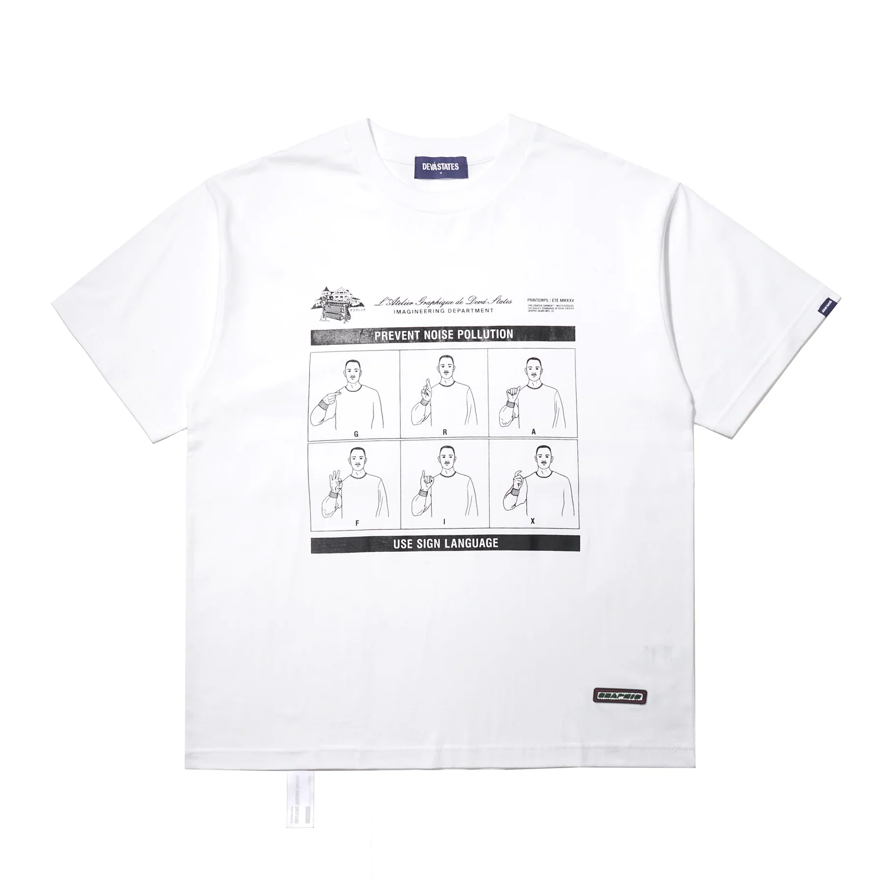 Devà State T-Shirt da uomo manica corta Quiet bianca
