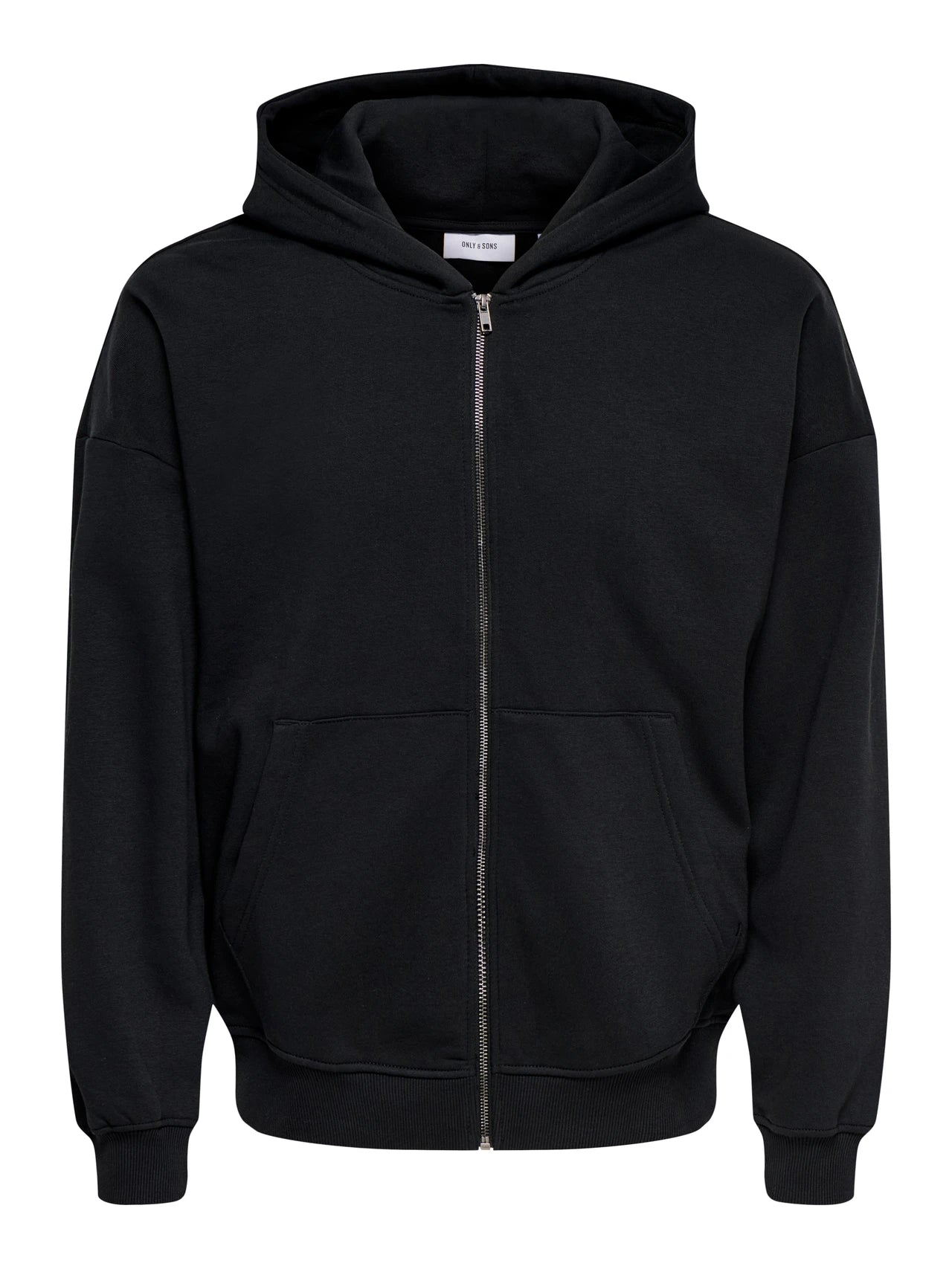 Only & Sons Felpa con zip e cappuccio da uomo Turner nera