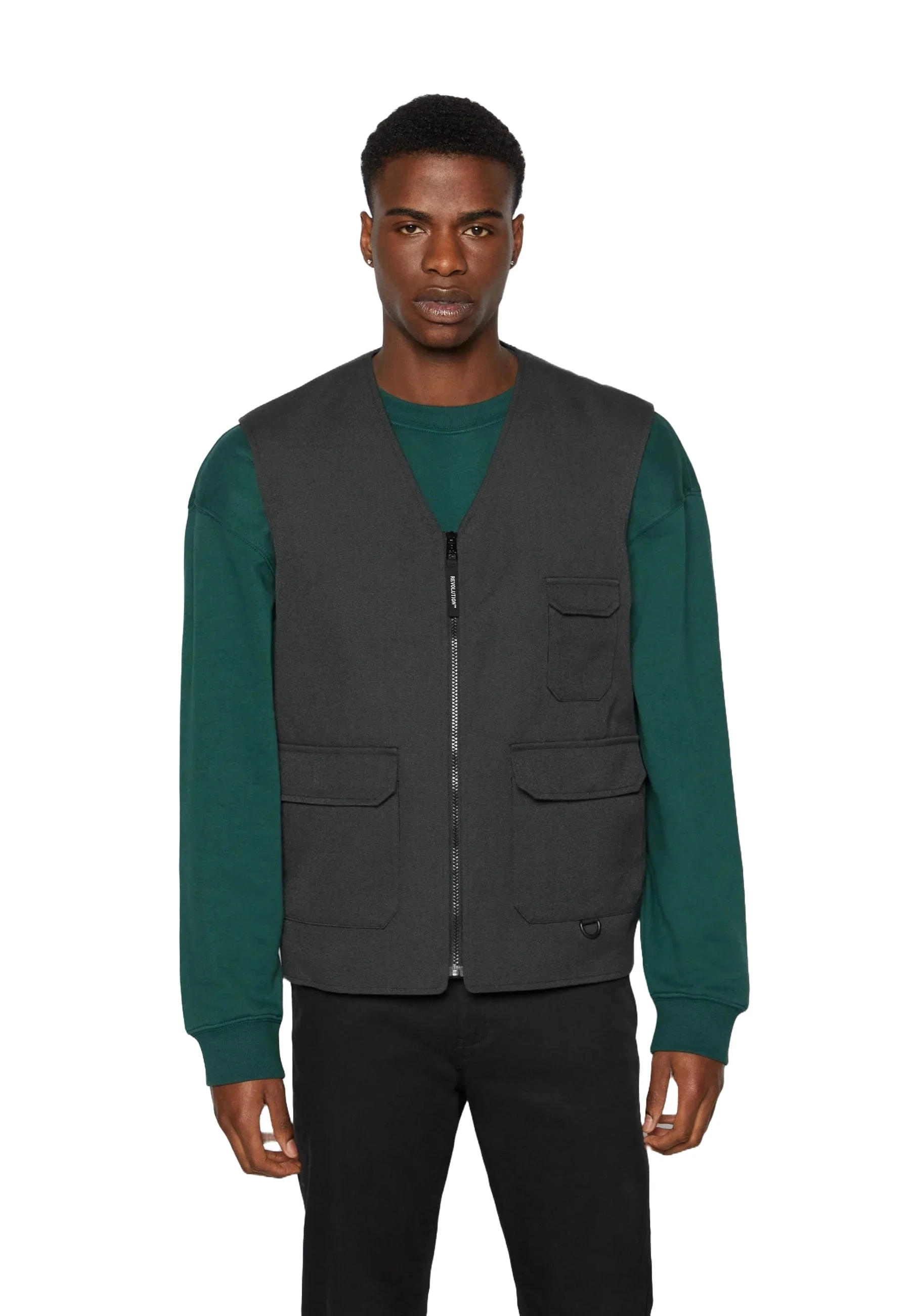 Revolution giacca smanicata da uomo utility vest nero - Image 2
