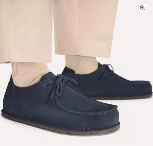 Birkenstock Scarpa da uomo in pelle scamosciata Utti Lace blu - Image 6