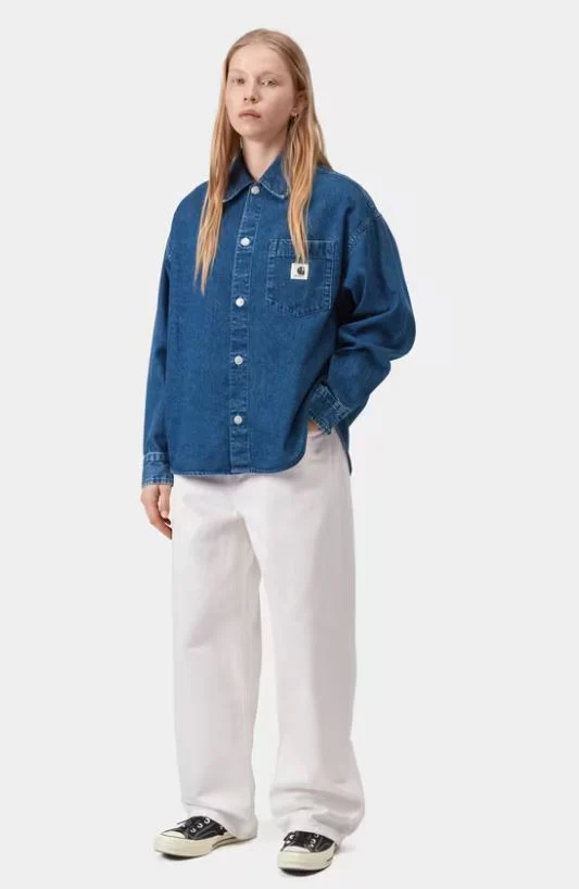 Carhartt Wip Jeans largo da donna Brandon bianco - Image 3