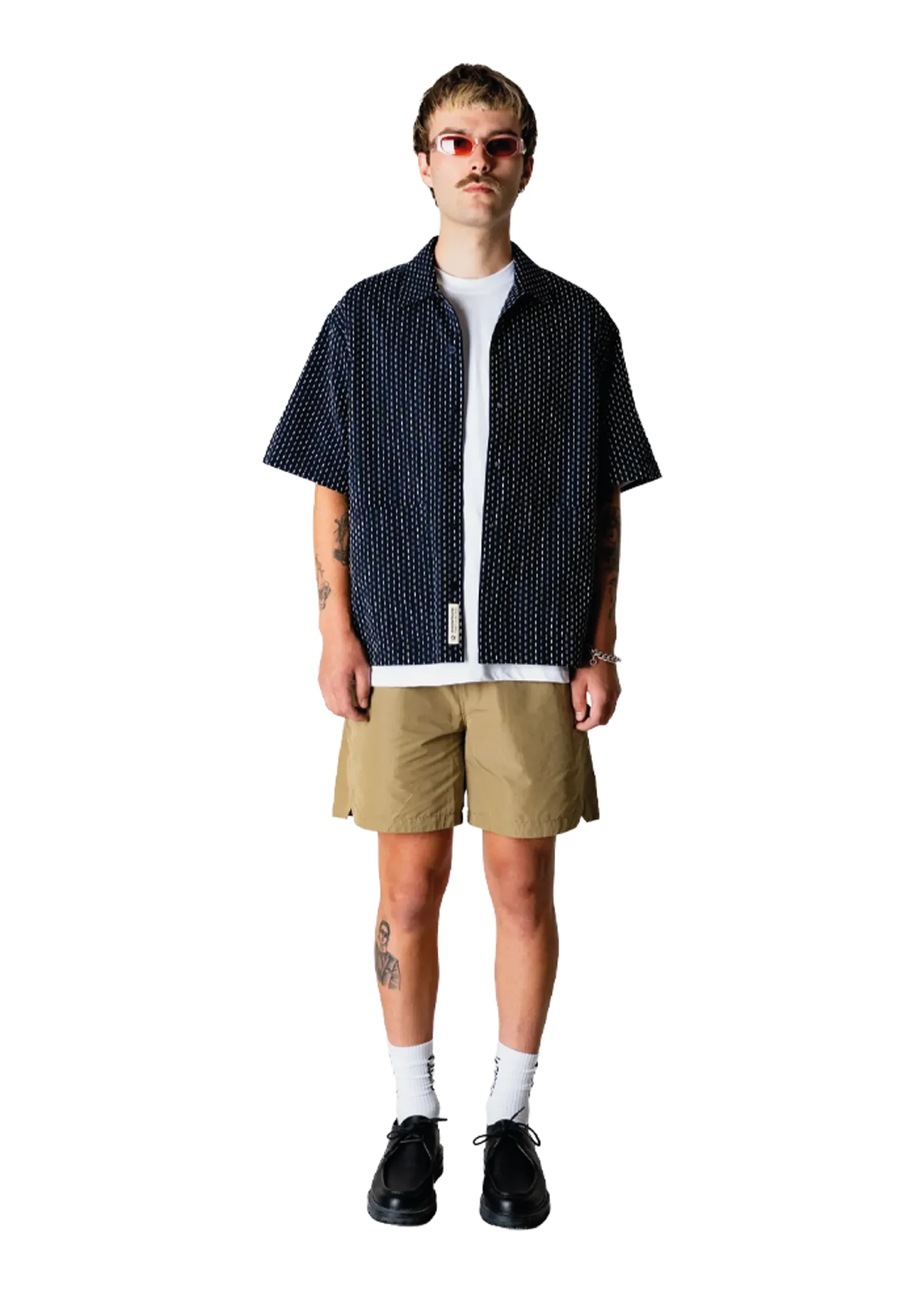 Woodbird Camicia da uomo manica corta Wang Shiko blu - Image 4