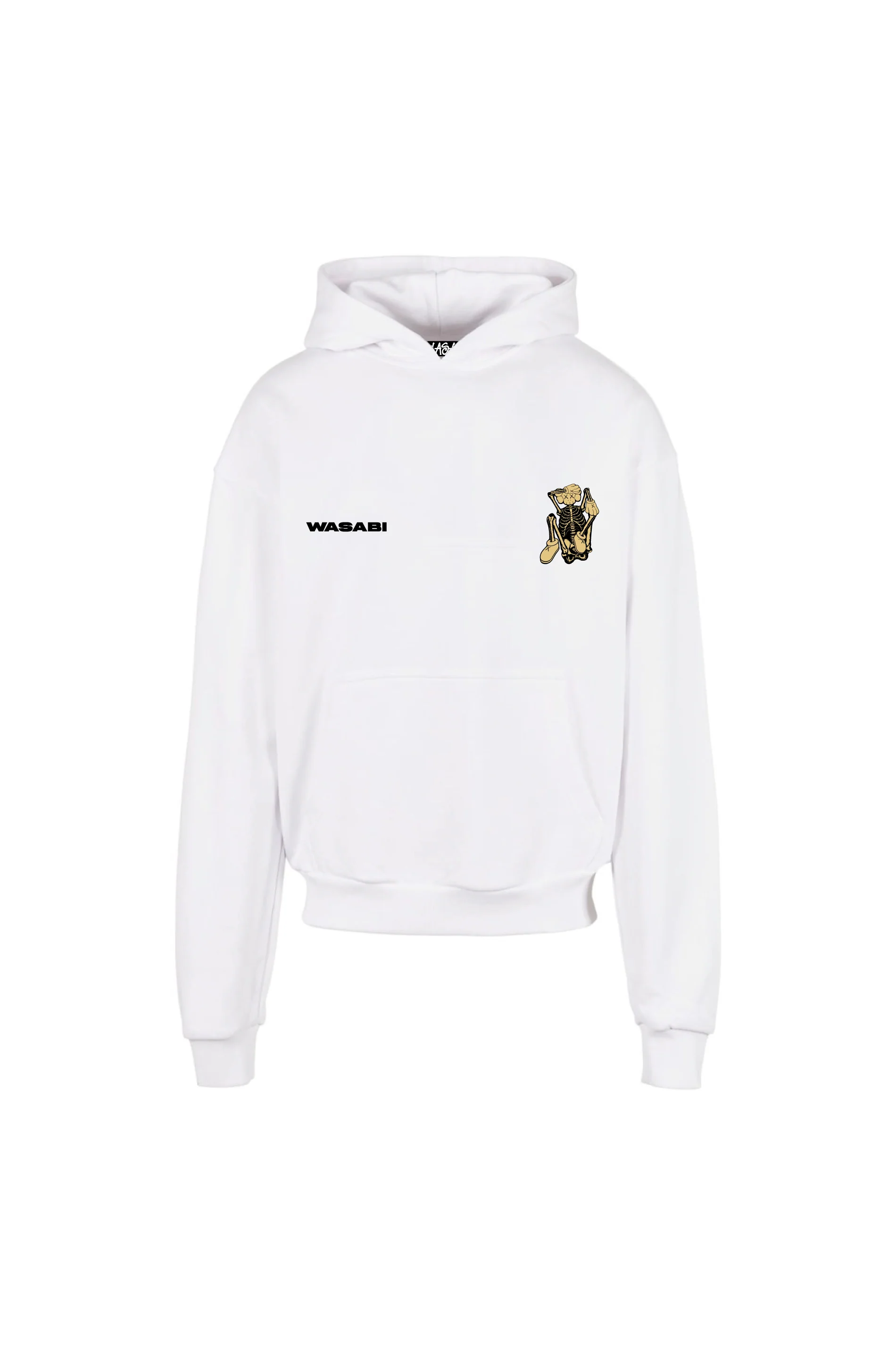 Wasabi Felpa da uomo con cappuccio Skeleton Kaws bianca - Image 2