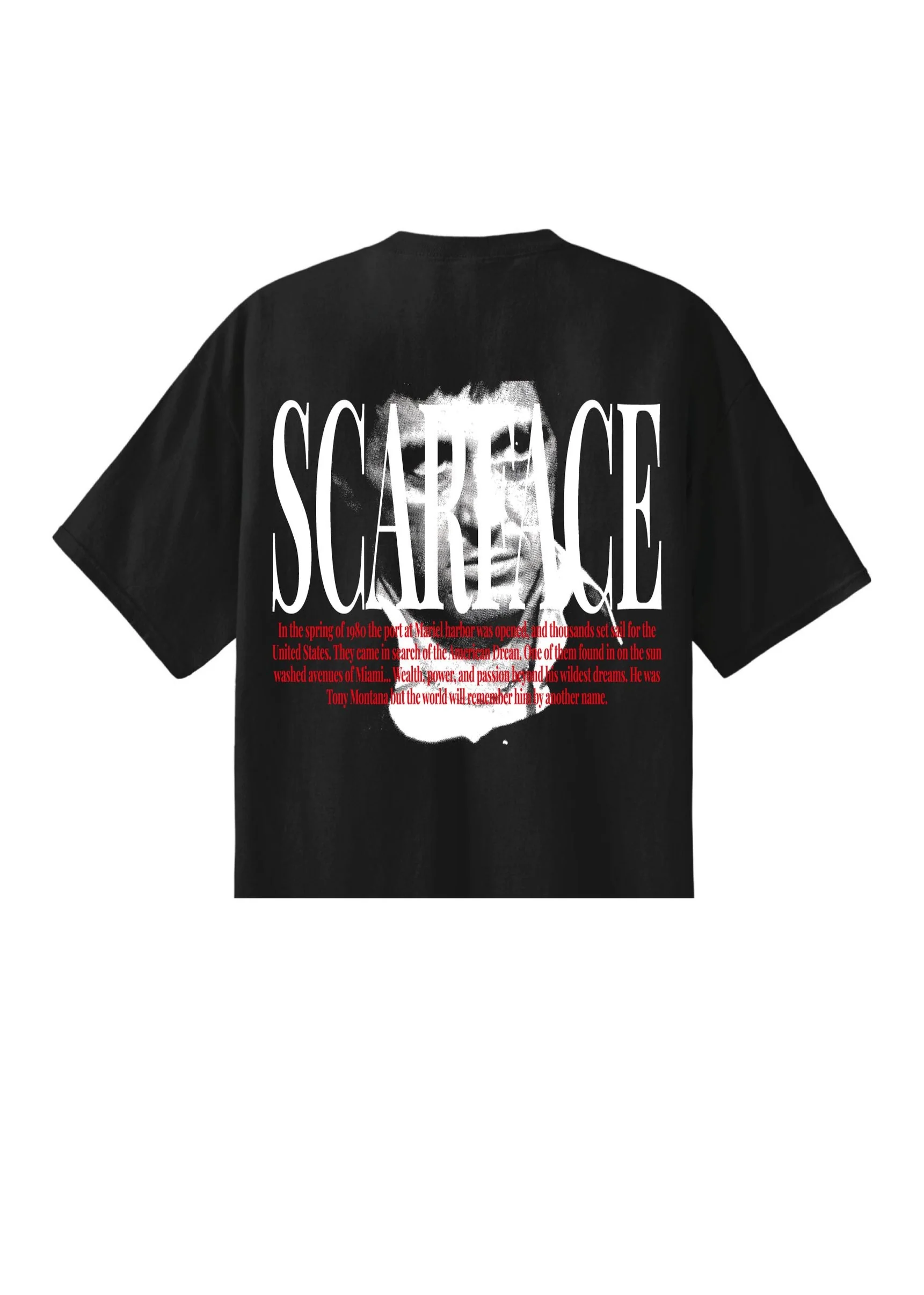 Wasabi T-Shirt da uomo manica corta Tony Montana nera