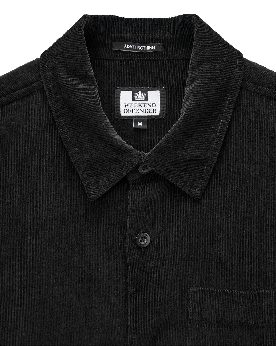 Weekend Offender  Camicia da uomo in velluto a coste Welch Cord nera - Image 2
