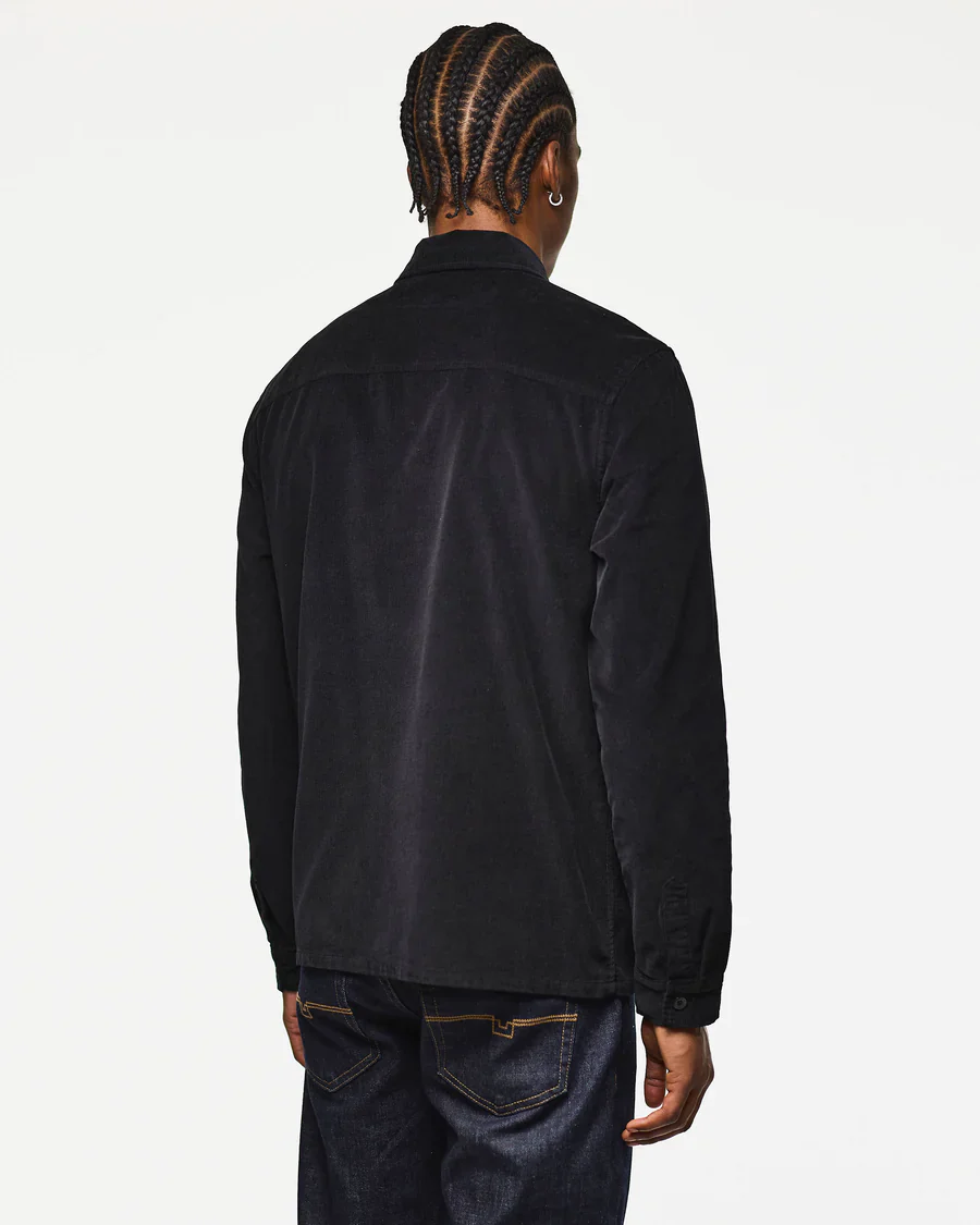 Weekend Offender  Camicia da uomo in velluto a coste Welch Cord nera - Image 4