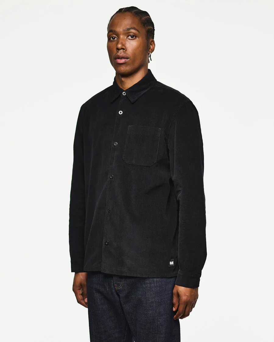 Weekend Offender  Camicia da uomo in velluto a coste Welch Cord nera - Image 5