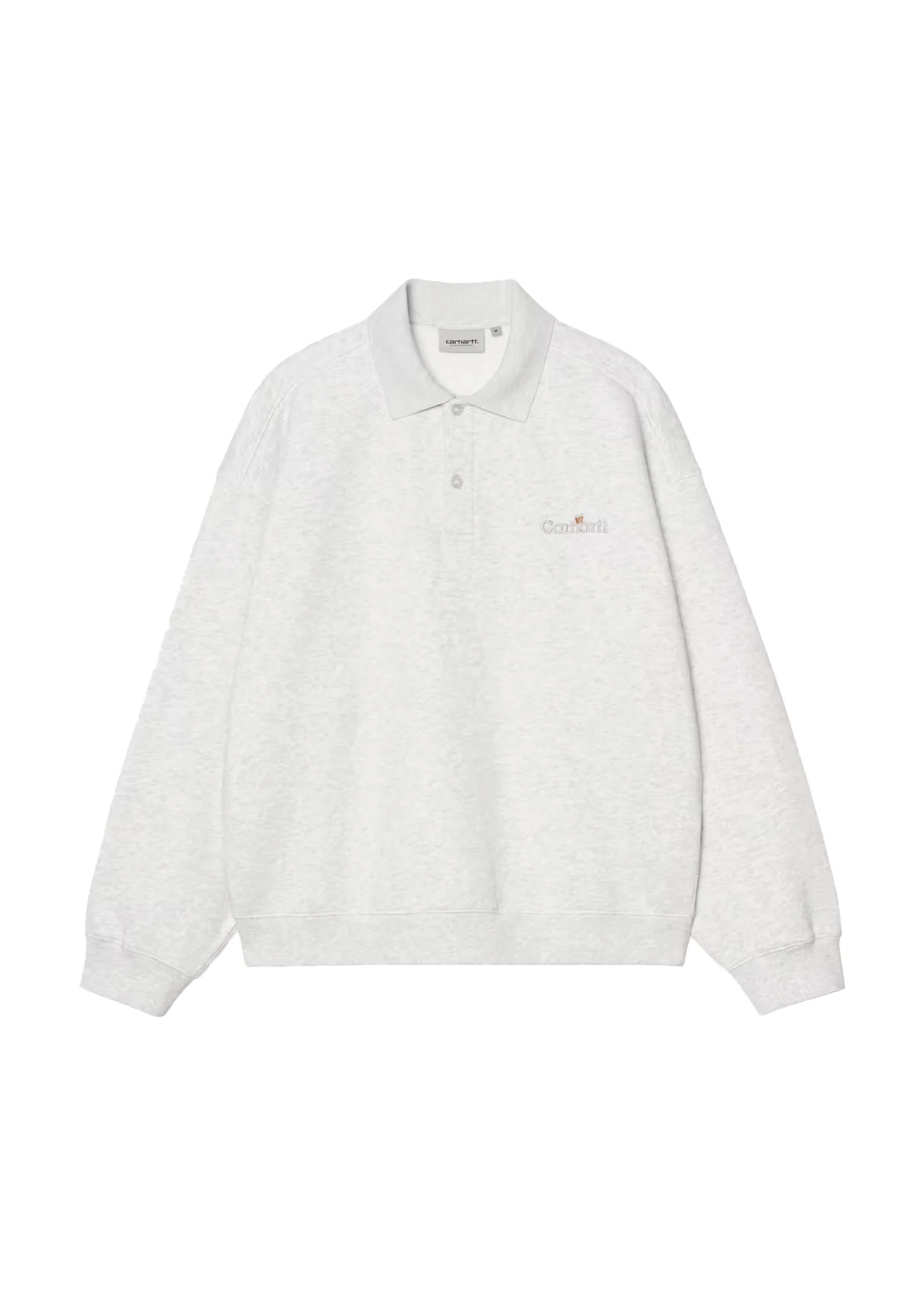 Carhartt Wip Felpa da uomo Label Polo grigio chiaro