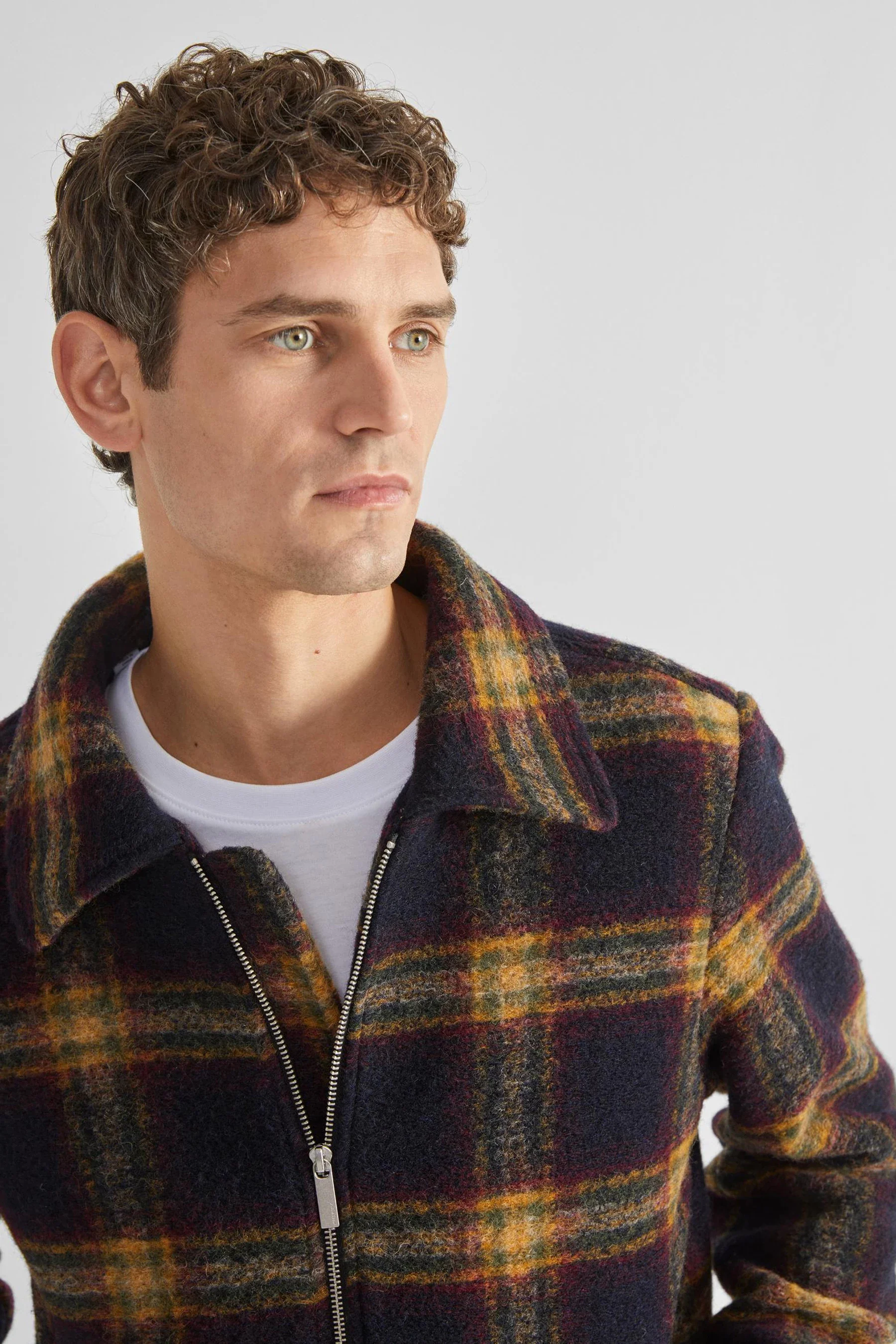 Selected Giacca in lana a quadri da uomo Blouson - Image 2