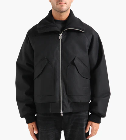 New Amsterdam Giacca bomber da uomo Wool nero - Image 3