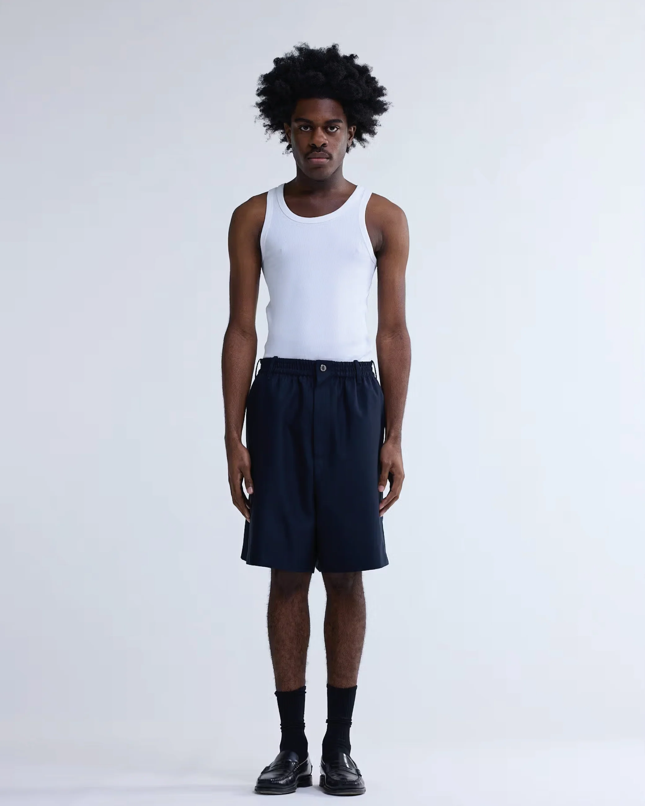 New Amsterdam Pantaloncino da uomo in fresco lana Wool Track blu - Image 3