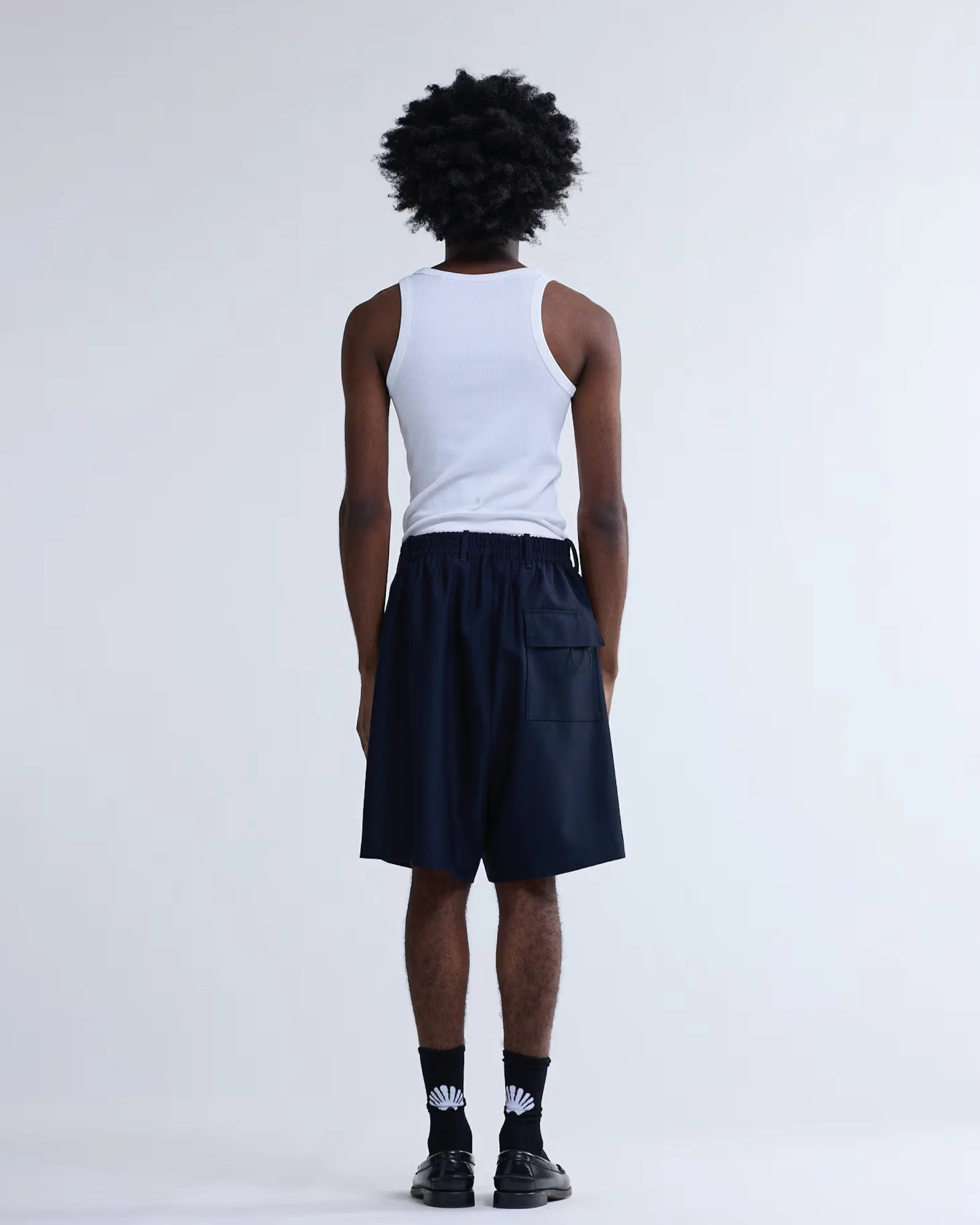 New Amsterdam Pantaloncino da uomo in fresco lana Wool Track blu - Image 4