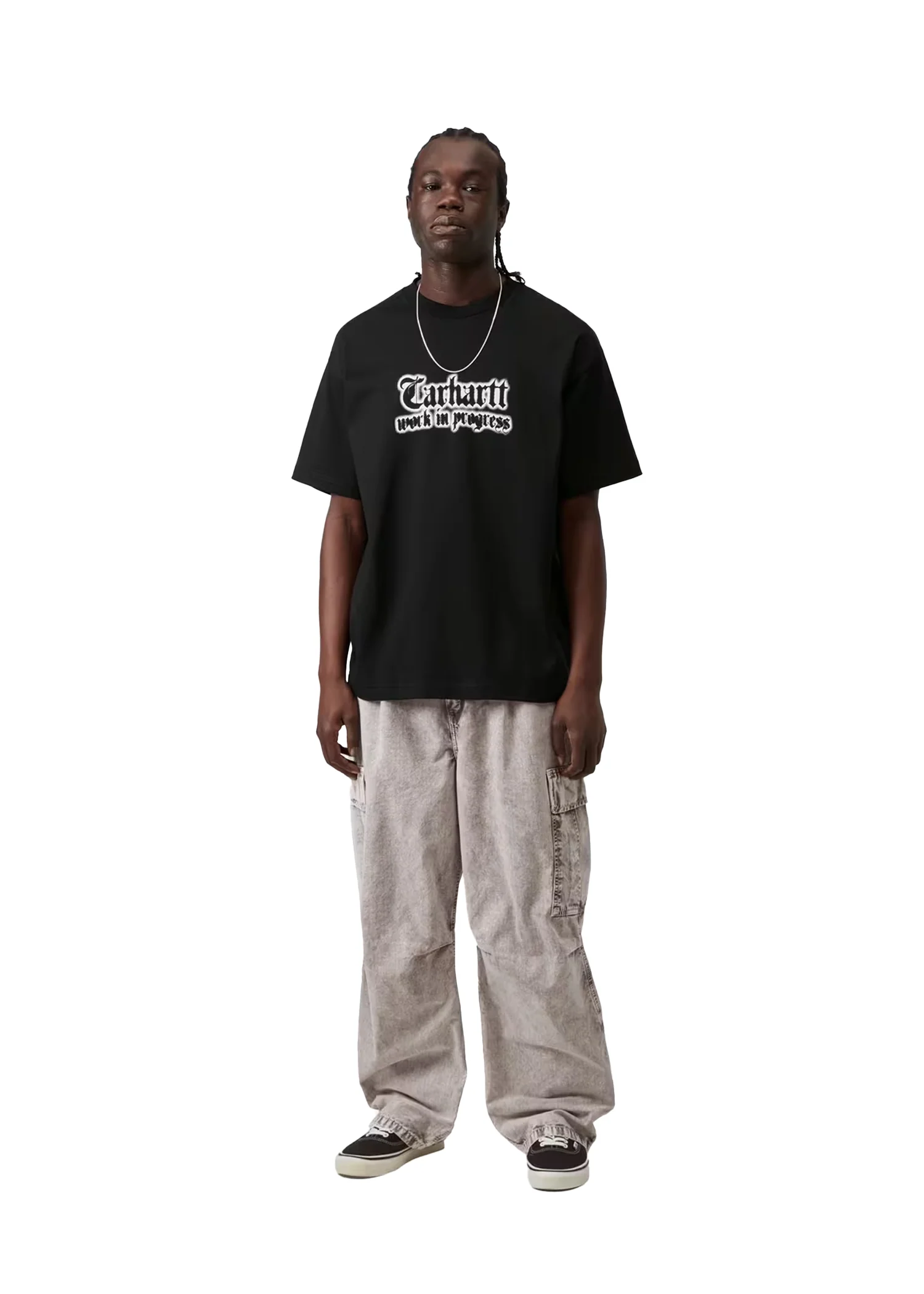 Carhartt Wip T-Shirt da uomo manica corta World Tour nera - Image 3