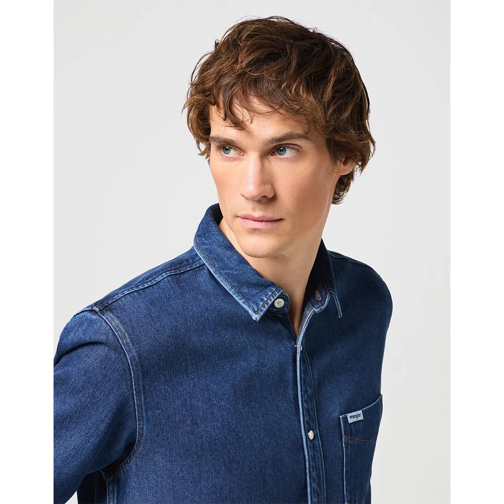 Wrangler Camicia di jeans Uomo 1 Pkt blu - Image 3