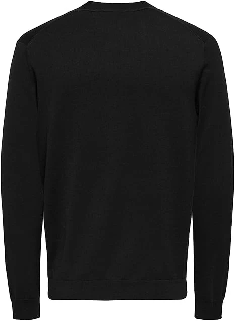 Only & Sons Cardigan con bottoni da uomo Wyler nero - Image 2