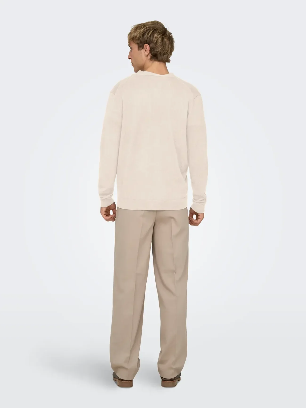 Only & Sons Cardigan con bottoni da uomo Wyler beige - Image 3