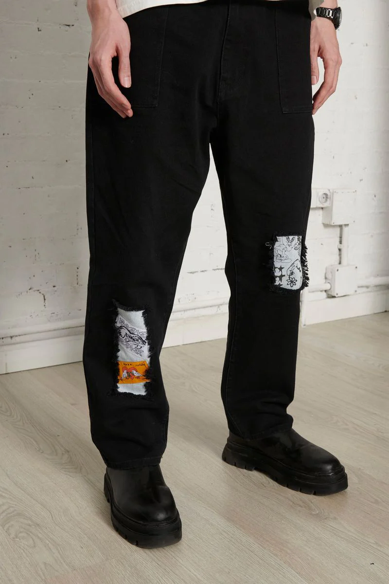 Pas De Mer Jeans comodo da uomo Zebra nera - Image 4